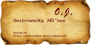 Osztrovszky János névjegykártya