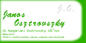 janos osztrovszky business card